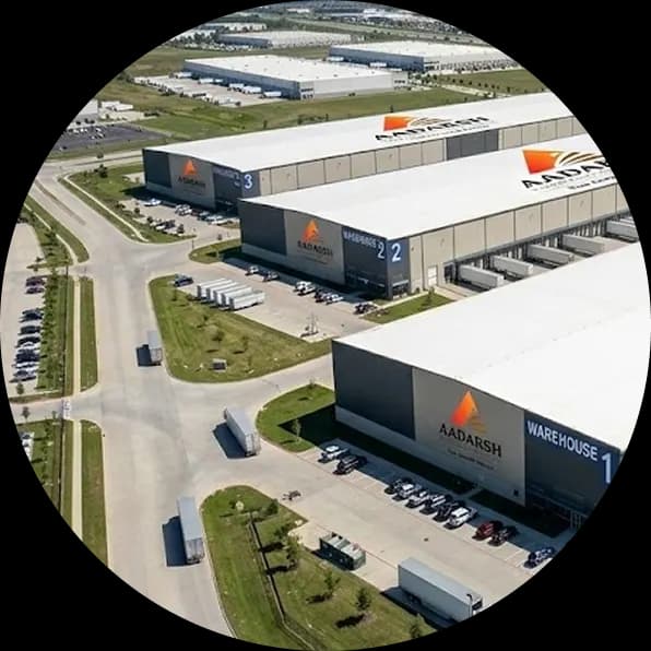 Aadarsh large warehouse aerial view